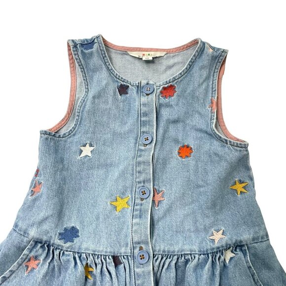 Mini Boden LOT BUNDLE 2 Dresses Embroidered Stripe Colorful Stars size 6-7 - Picture 4 of 10